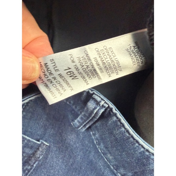 Democracy "Ab"solution Wide Leg Cropped Jeans Women 16W Blue Denim - Picture 6 of 8